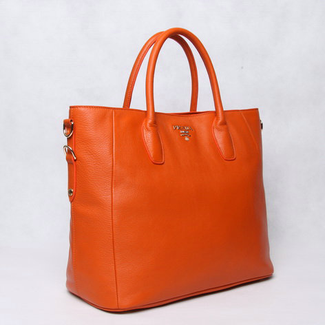 2014 Prada original grainy calfskin tote bag BN2537 orange